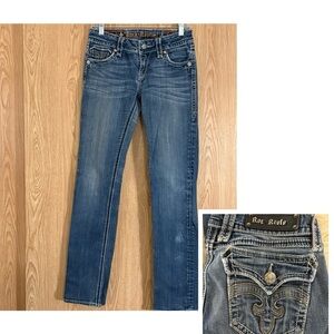 Rock Revival Blue ‘Debbie Straight’ Leg  Embroidered Jeans